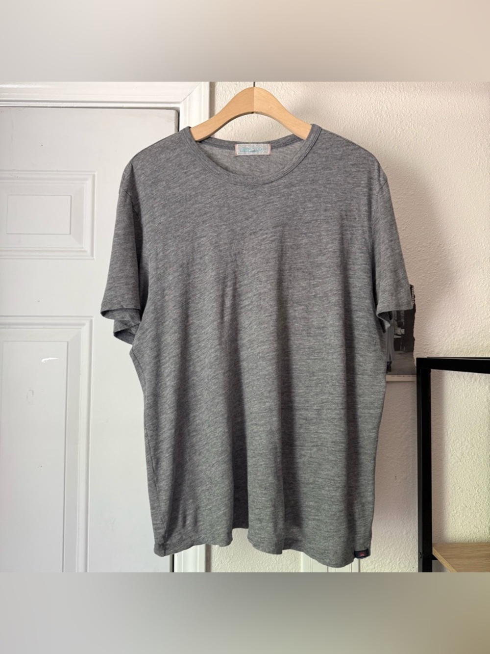 FAHERTY Heather grey cotton modal soft stretchy crew short‎ sleeve tee t-shirt